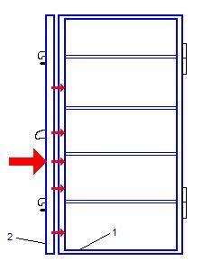 Estructura antigua de la puerta acorazada cortafuegos de clase 4